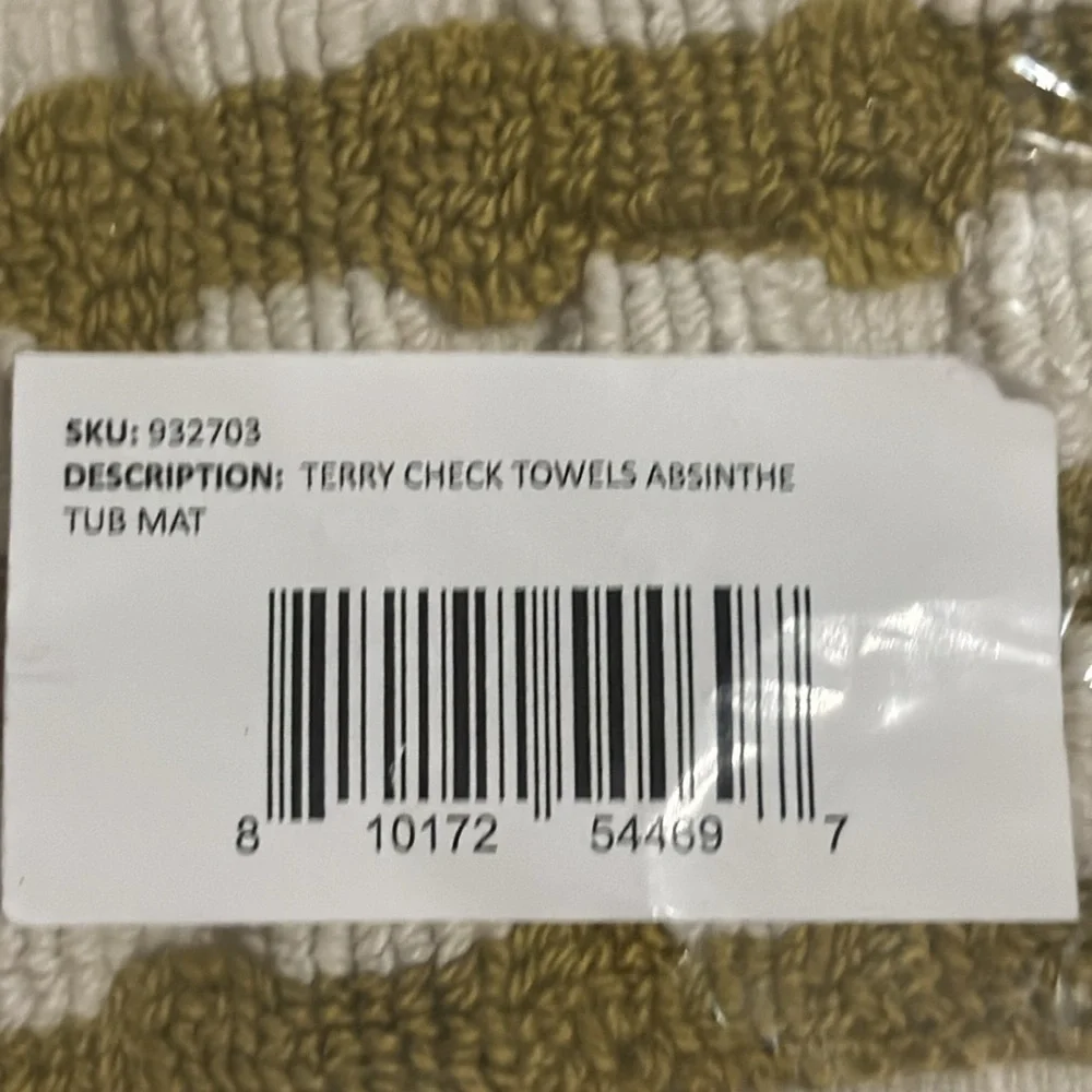 NWT Parachute for Target Terry Check Tub Mat in Absinthe